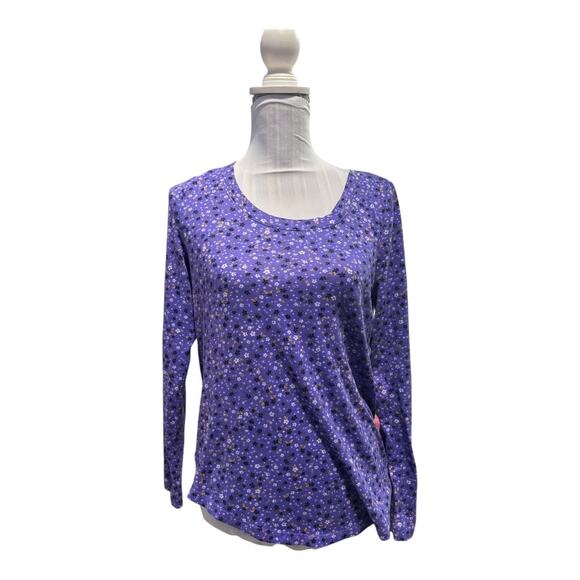 LOFT Outlet Purple Floral Long Sleeve Tee Size XS - Picture 1 of 3